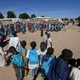 Children at a Unicef school program at the Muna internally displaced people (IDP) camp in Maiduguri, Nigeria.